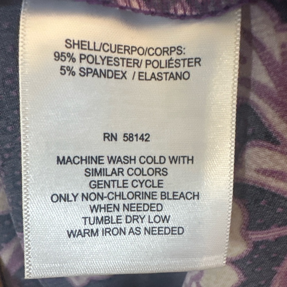 Wisp Floral Border Print Keyhole Shift Dress Purple Gold Size 2 Boho - Picture 6 of 8
